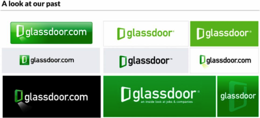Glassdoor logo iterations